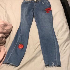 pacsun jeans with roses